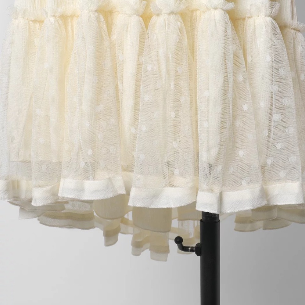 SOLD OUT Ivory Swiss Dot Mesh Boho Halter Mini Dress - Picture 5 of 5